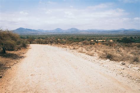 Sand Road in Plains of Africa Stock Photo - Image of background, nature: 153977718