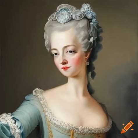 Oil painting of a noblewoman from the rococo era