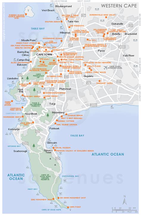 Cape Town Attractions Map