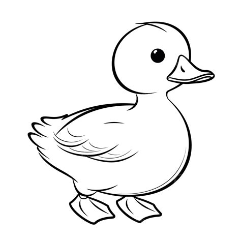 Free Coloring Page Duck For Toddlers Outline Sketch Drawing Vector ...