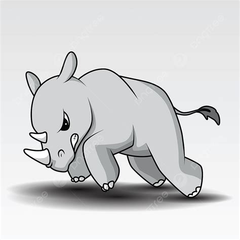 Cute Rhino Cartoon Character Design, African, Animal, Baby PNG and Vector with Transparent ...