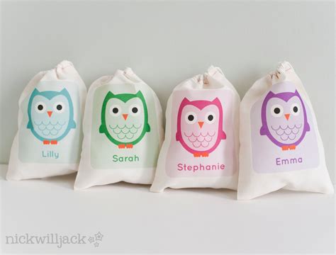 Owl Favor Bag Owl Party Favor Bags Owl Personalized Favor | Etsy