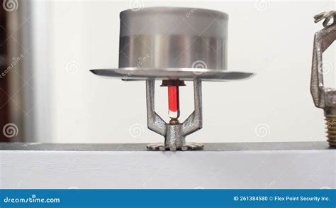 Fire Sprinkler Heads with Fusible Links and Frangible Bulbs Stock Photo ...