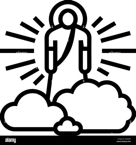 ilustración vectorial del icono de la línea del cristianismo de dios Imagen Vector de stock - Alamy