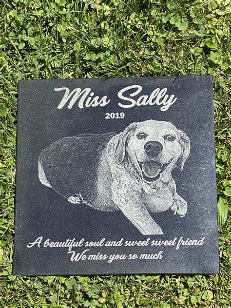 Granite Pet Memorial Photo Engraved - Laser Engraved Pets