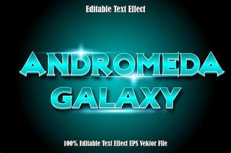 Premium Vector | Editable text effect andromeda galaxy 3d neon style