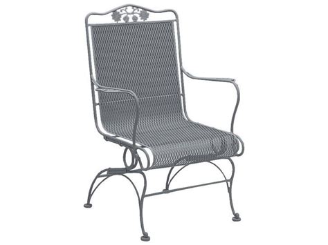 Woodard Briarwood Wrought Iron High Back Coil Spring Lounge Chair ...