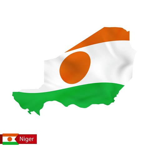 Niger map with waving flag of country. 34030539 Vector Art at Vecteezy