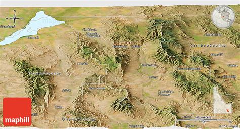 Satellite Panoramic Map of Bannock County