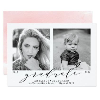 Now and Then | Photo Graduation Party Invitations | Zazzle.com | Photo ...