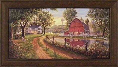 The Road Home by Kim Norlien 24x42 Farm House Red Barn Windmill Silo ...