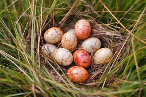 Premium AI Image | A clutch of snake eggs in the grass