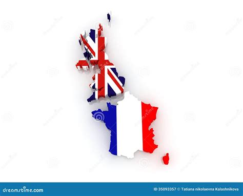 Map Of Britain And France. Royalty Free Stock Photography - Image: 35093357