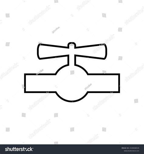 Stopcock Line Icon Pipe Stopcock Valve Stock Vector (Royalty Free ...