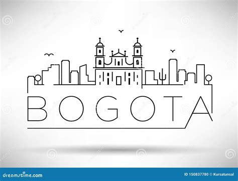 Bogota City Skyline Golden Silhouette. Vector Illustration ...