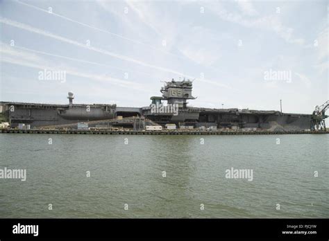 NEWPORT NEWS, Va. (July 15, 2018) -- USS Enterprise (CVN 65) sits ...