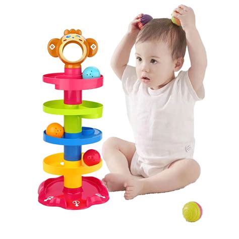 Esaierr 3-7Y Toddler Kids Toys Roll Swirling Tower Toys Set Jenga ...