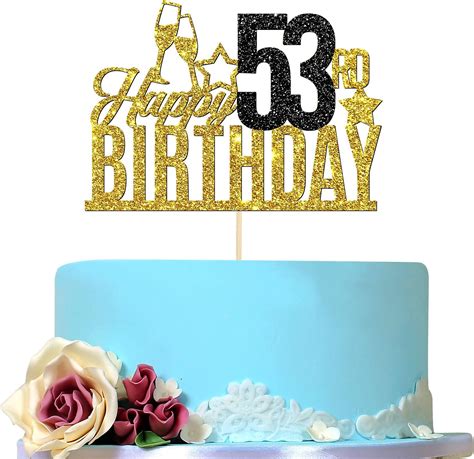 Buy Happy 53rd Birthday Cake Topper - Fifty three-year-old Cake Topper, 53rd Birthday Cake ...