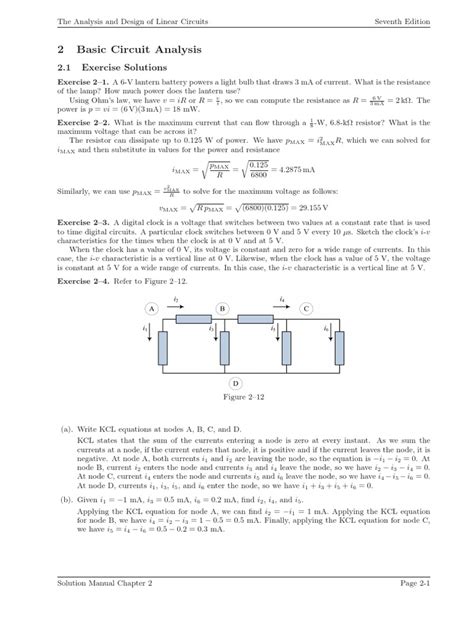 The Analysis of Linear Circuits and Design ch02 | PDF | Series And ...