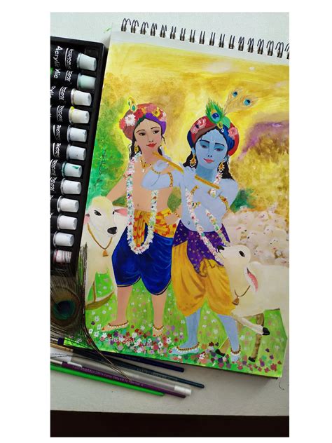 Lord Krishna and Balram | Watercolor on Paper | By Sakshi Thakur ...