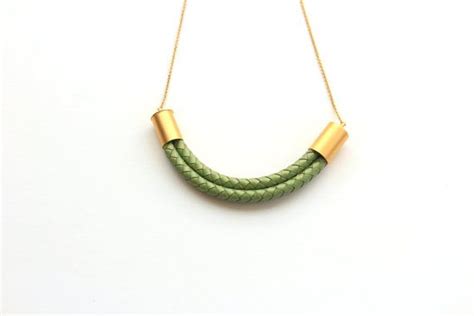 Mint leather rope necklace leather and gold by milijewelries, $39.80 | Rope necklace, Necklace ...