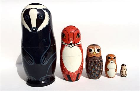 Animals Nesting dolls Matryoshka Russian nesting by TreasureUA