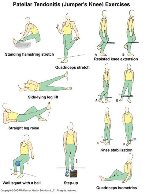 Jumpers knee exercise | Physical therapy exercises, Knee strengthening ...