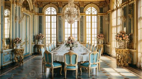 Photo of the dining room at the Palace of Versaille, France. Generative AI 27131450 Stock Photo ...