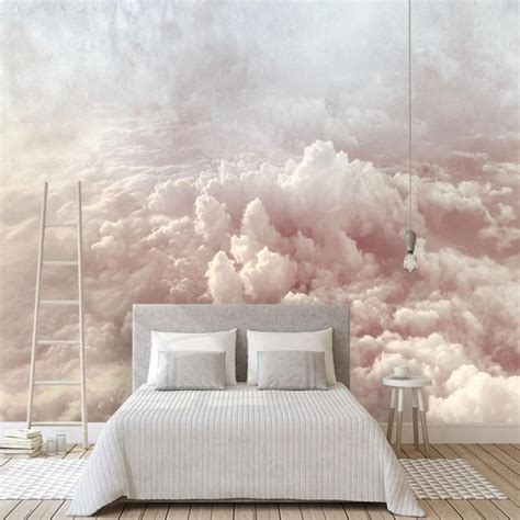 Hand Painted Abstract Clouds Wallpaper Wall Mural, Rendering Colorful ...