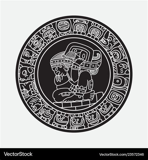 Mayan symbols tattoo Royalty Free Vector Image