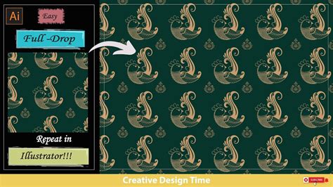 How to make full-drop repeat pattern in illustrator | How to create a ...