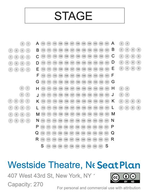 Westside Theatre New York Seating Chart & Seat View Photos | SeatPlan