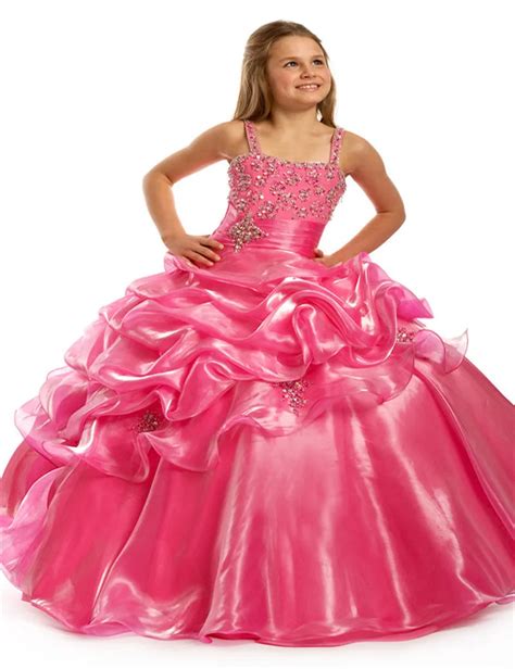 2017 Hot Pink Kids Party Gowns Beads Sequins Little Girls Pageant Dresses-in Flower Girl Dresses ...