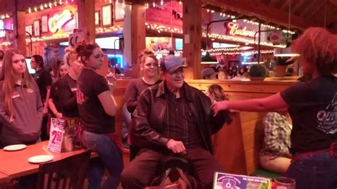 George's 80th birthday Texas roadhouse saddle ride - YouTube