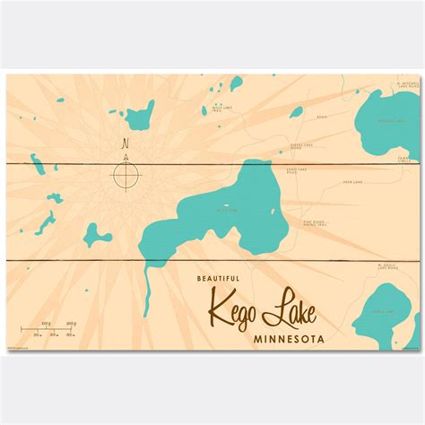 Kego Lake Minnesota, Wood Sign Map Art – Lakebound®