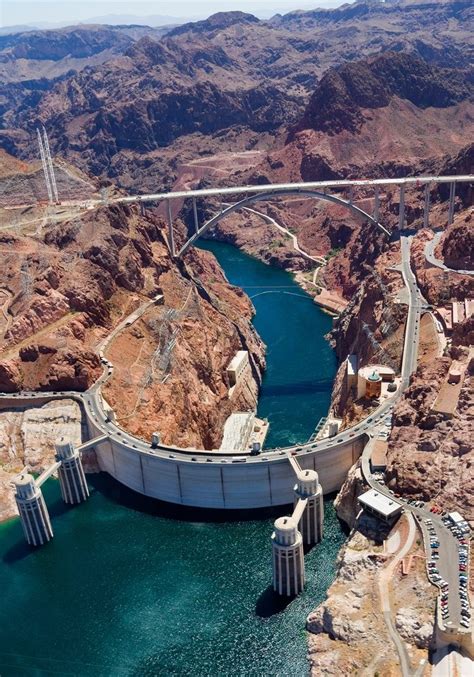 Aerial view of Hoover Dam just outside of Las Vegas, Nevada | Hoover ...