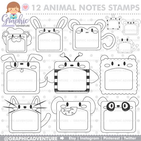 Animal Stamps COMMERCIAL USE Digi Stamp Digital Image - Etsy