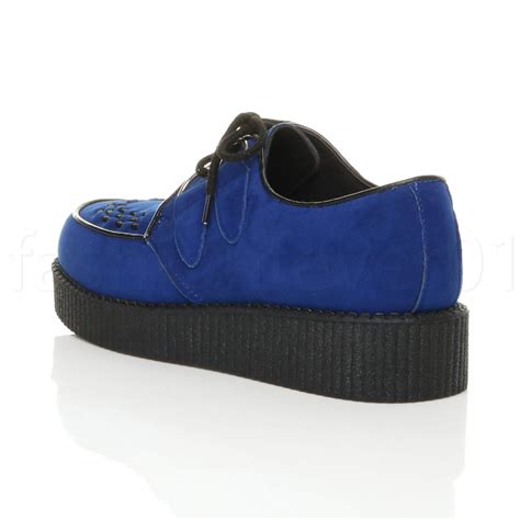 MENS LOW WEDGE PLATFORM TEDDY BOY ROCKABILLY BROTHEL CREEPERS GOTH PUNK ...