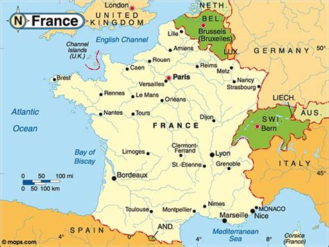 Destination France. Travel and tourist information .Map of France.