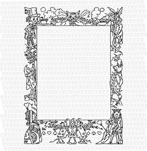 Alice in Wonderland Border Vector Eps Image Instant Download 2555 - Etsy