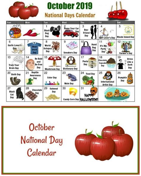 Click through to get your October free printable calendar for the National Days this month. # ...