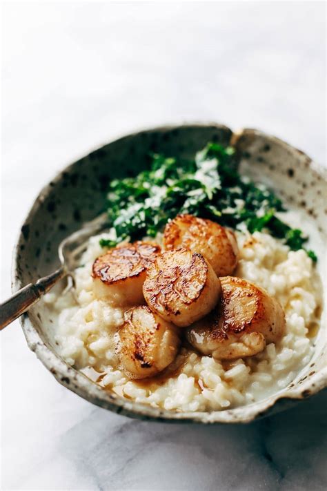 Brown Butter Scallops with Parmesan Risotto Recipe - Pinch of Yum