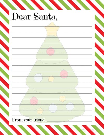 Free Printable Letter to Santa Templates