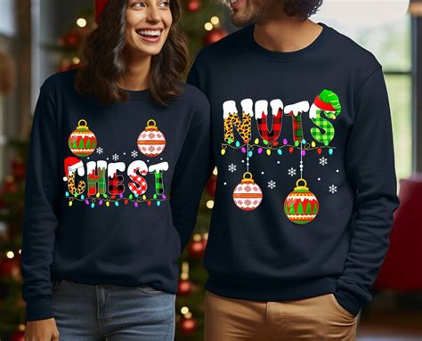 Christmas Couples Sweatshirt, Chest and Nuts Sweatshirt, Cute Christmas ...