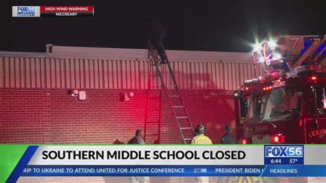 Southern Middle School in Lexington closed down after fire - YouTube