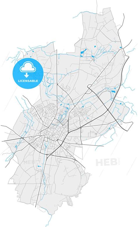 Sint-Truiden, Limburg, Belgium, high quality vector map - HEBSTREITS ...