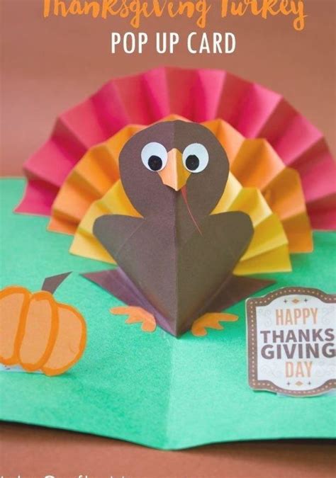 DIY Thanksgiving Turkey Popup Card - Here's an easy accordion fold turkey craft t ...