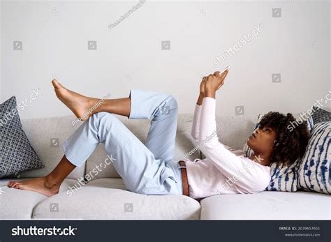 Young Black Woman Curly Hair Laying Stock Photo 2039657651 | Shutterstock