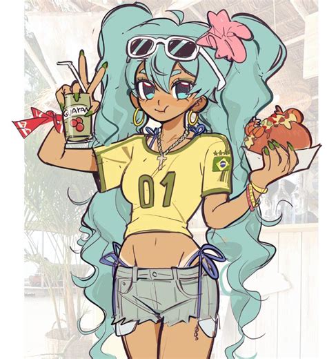 Brazilian Miku in 2024 | Sketches, Hatsune miku, Cute drawings