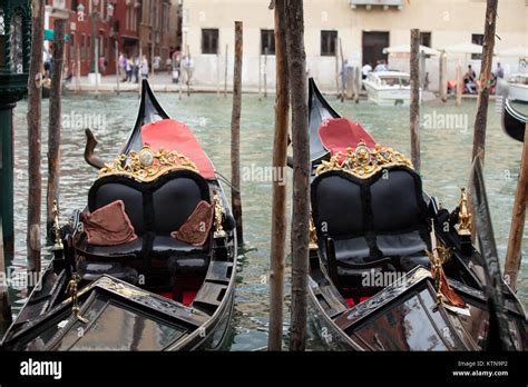 Venice - Rich decorations of the deck of a venetian gondola Stock Photo - Alamy